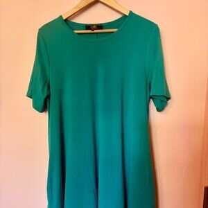 Teal, tee-shirt dress